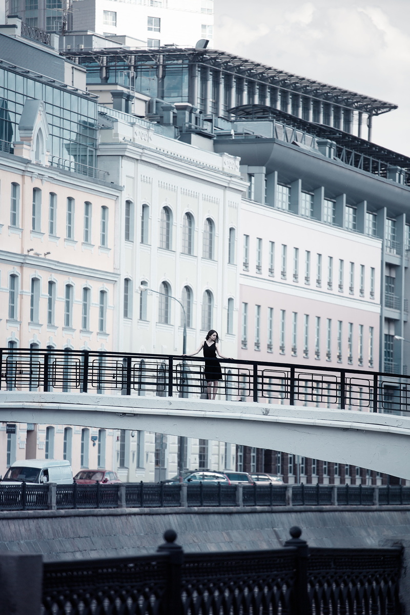 lifestyles, blue sky, photo, city, ladder, stalin skyscraper, outdoors, high rise building, one person, bridge, nature, building exterior, ukraine hotel