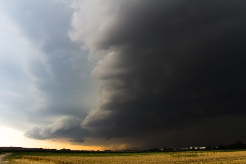 mystical, landscape, atmosphere, sky, gust front, cloud - sky, non-urban scene, storm, field, bavaria, dark clouds, monster, threatening, severe thunderstorms