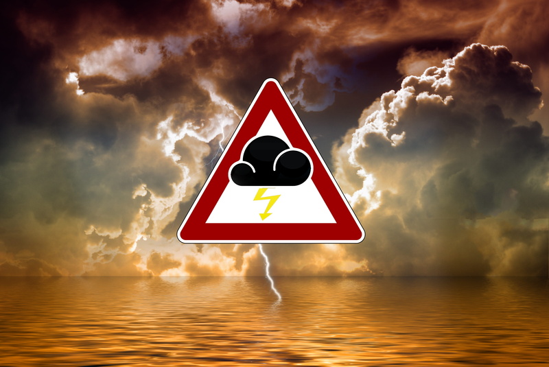 gloomy, forward, wave, cloud - sky, note, threats, thunderstorm, caution, destruction, safety, no people, dramatic sky, road sign, 4K, severe weather warning