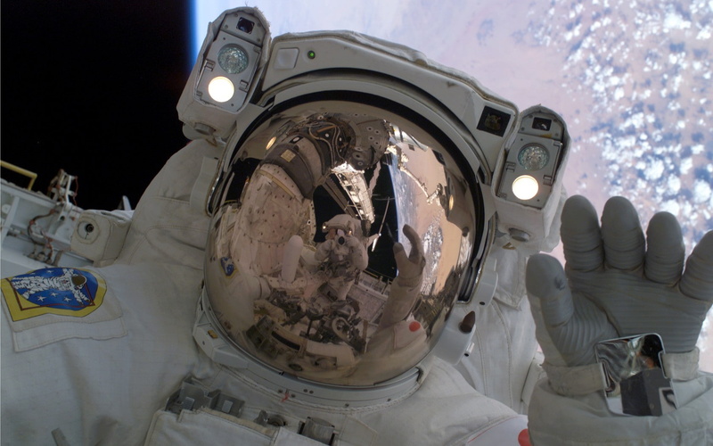 atmosphere, space, astronaut, 720P, reflection, Earth