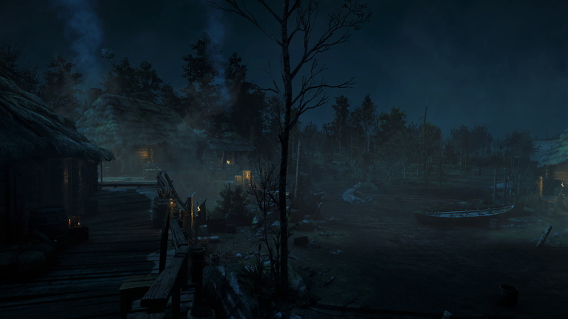 built structure, The Witcher 3: Wild Hunt, tree, forest, nature, night, building exterior, atmosphere, transportation, The Witcher, no people, water, wood