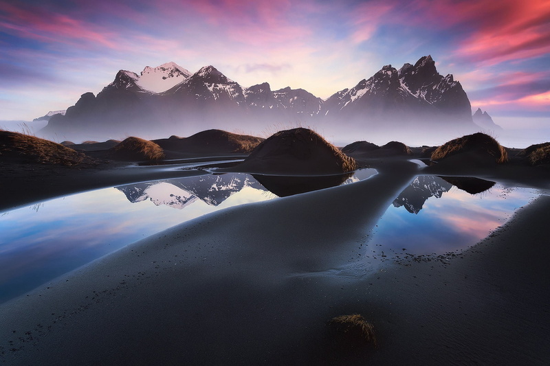 mountains, Stokksnes, 1080P, Cape, Iceland, Have stoknes, beach