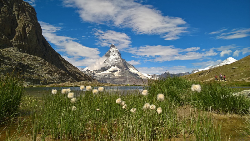 beauty in nature, rock, riffelsee, sky, cloud, environment, non-urban scene, day, scenics - nature, lake, nature, growth, cloud - sky, no people, tranquility