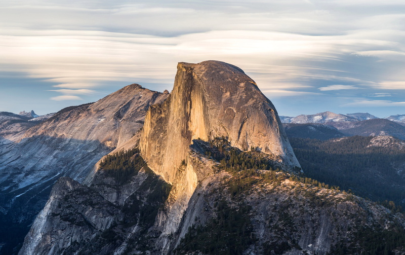 point, top, states, Yosemite, trees, clouds, Glacier Point, mountain, sky, glacier, united, 2K, United States