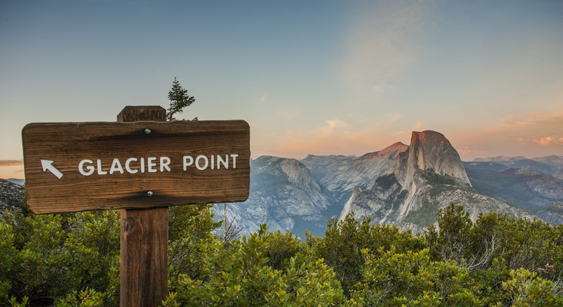 yosemite, landscape, californium, half dome, day, skies, no people, trees, western script, signage, beauty in nature, tranquility, guidance, land, point