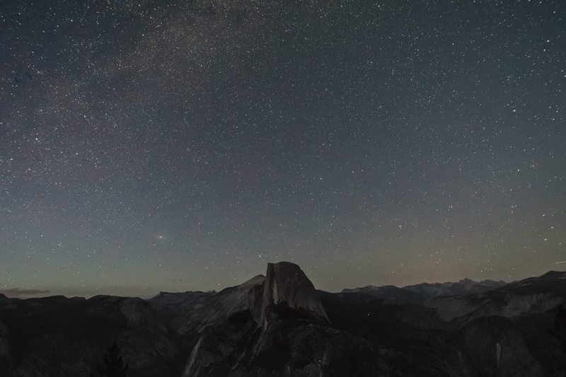 milky way, night, bird, mountains, horizon, dark, s, non-urban scene, eye, half dome, tranquility, star field, space, formation, photography, trees, star
