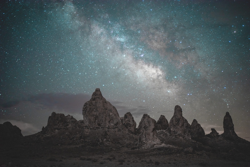 spire, rock, long exposure, mountain, nature, star - Space, milky Way, pinnacle, space, famous Place, death valley, blue, outdoors, rock - Object, milky