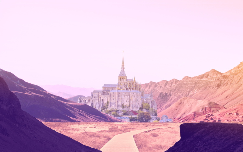 atmosphere, dusk, lighting, sky, magic, mysticism, dramatic, future, spire, purple, built structure, belief, evening, place of worship, nature, fairytale
