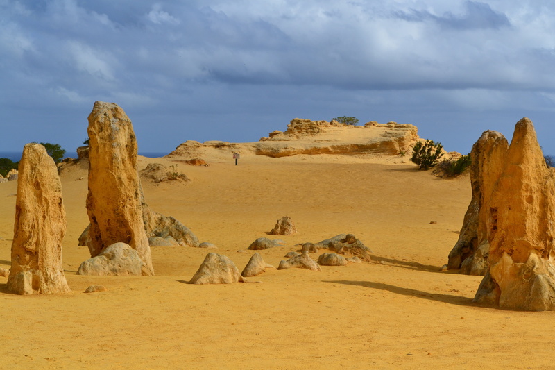 the pinnacles, sky, nature, tourism, climate, scenics - nature, environment, no people, non-urban scene, landscape, rock - object, western australia, nambung national park