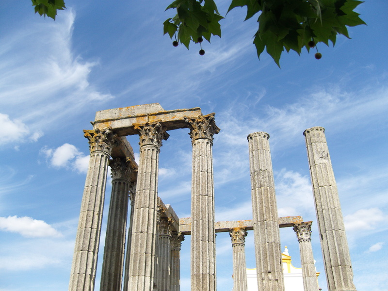 history, evora fortress, low angle view, heritage, place of worship, romans, nature, no people, site, sky, Unesco World Heritage Site, old ruin, world