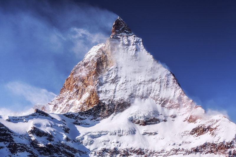 snow, winter, the sky, 1080P, Matterhorn, mountain, mountains, the summit is 4478 meters, The Pennine Alps, the wind