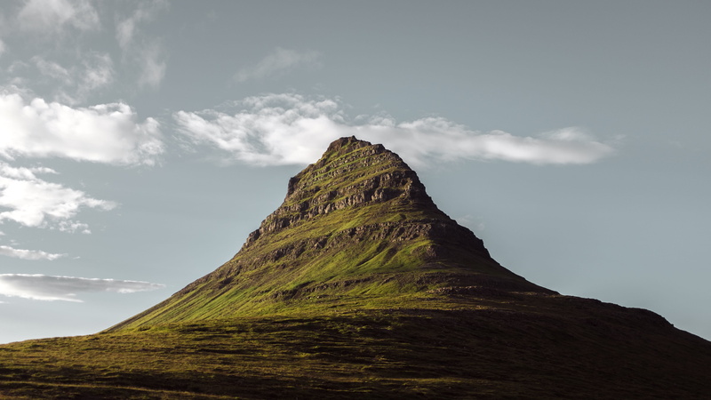 4K, hill, tranquil scene, countryside, day, flora, crest, stack rock, grass, nature, solid, land, rock, rock - object, rock formation, iceland, green