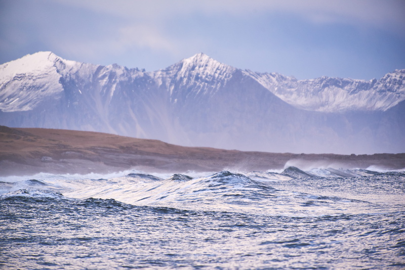 tranquil scene, winter, no people, vestrahorn, snow, mountains, waves, nature, mountain, scenics - nature, iceland, non-urban scene, minimal, idyllic, beauty in nature
