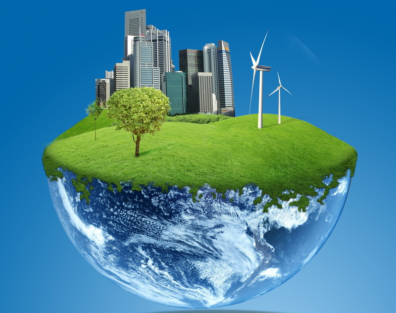 city, concrete, power, power Supply, development, tree, concepts, buildings, planet - Space, sustainable Resources, alternative Energy, digital composite
