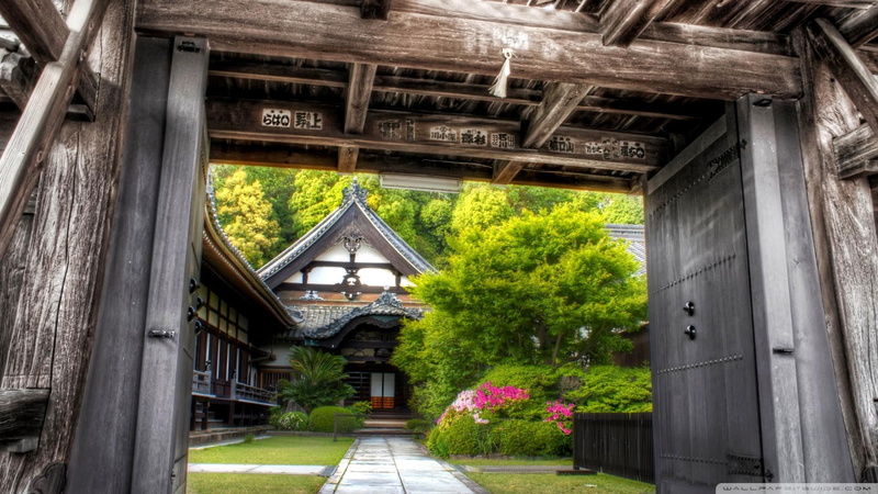 writings, gateway, garden, 1080P, nature and landscapes, temple, another, world, gate