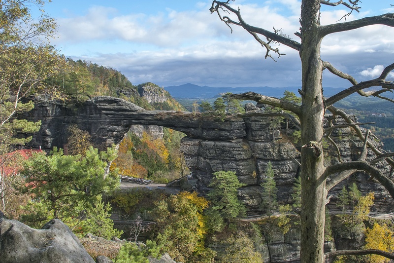 gateway, tranquil scene, outdoors, scenics - nature, czech republic, day, plant, cloud - sky, solid, rock, built structure, non-urban scene, tranquility