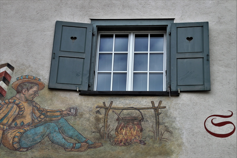 building, old window, facade, residential district, texture, art and craft, bonfire, wall, the old town, window, pattern, window frame, representation