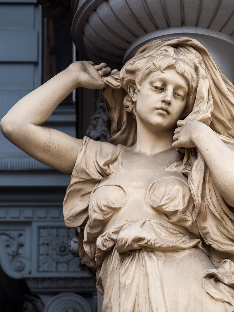 craft, angel, architectural details, gold, statue, art and craft, vienna, male likeness, carving - craft product, historically, low angle view, representation