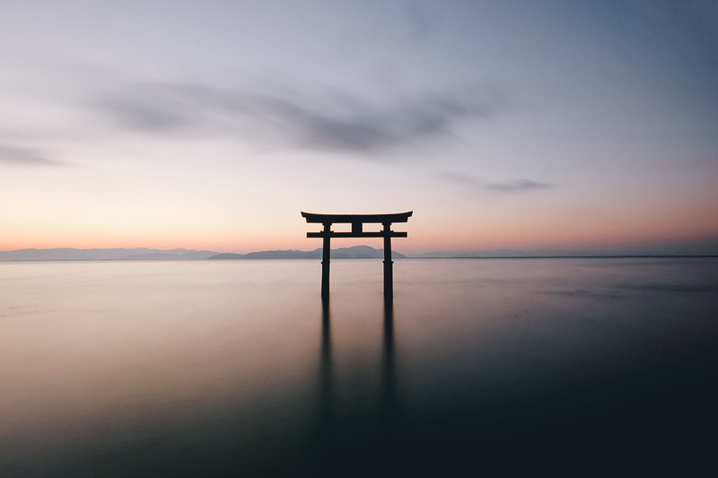 landscape, 1080P, Torii, Monuments, Gates, reflection, sea