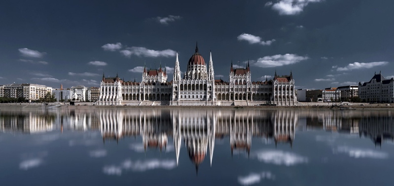 Architecture, Hungarian Parliament Building, Reflection, Hungary, Building, 1080P, Palace, Monuments