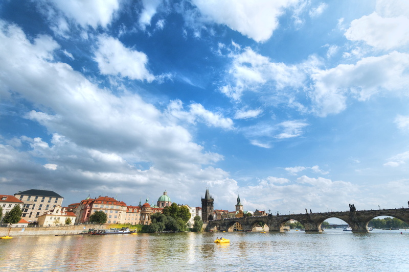 government, prague, clouds, day, beautiful, travel destinations, building, building exterior, blue, sky, view, 4K, connection, transportation, bridge