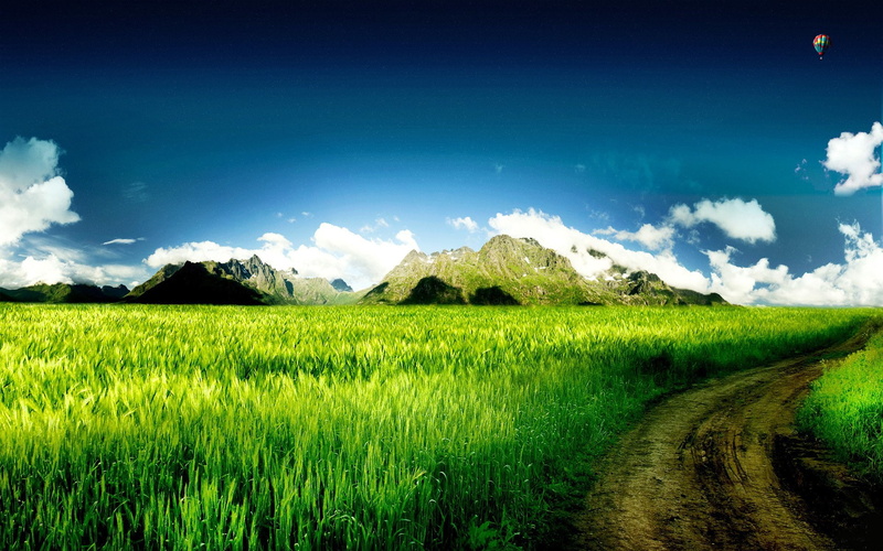 field, no people, road, scenics - nature, country, mountain, rural scene, tranquility, nature, sky, 1080P, landscape, green, wallp, tranquil scene, beauty in nature