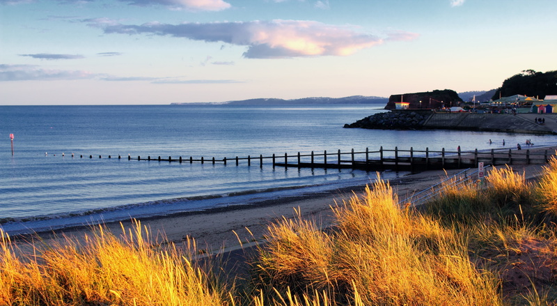 shore, tourist, coastline, sunset, uk, teignmouth, cloudy, navigational, cloud, nautical, horizon over water, horizon, no people, sun, england, built structure