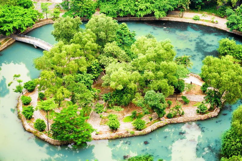 Tropical Garden, 4K, Vietnam, Pond, Park, Bridges, Ninh Binh