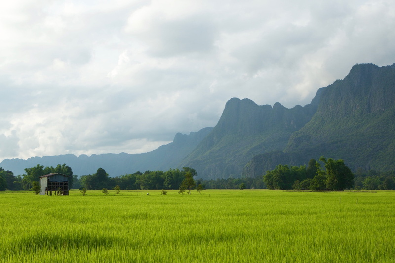 Hut, mountain, field, sky, green, no people, plantation, scenics, land, Country, rural scene, green color, Green, tree, plant, outdoors, farm, mountain range