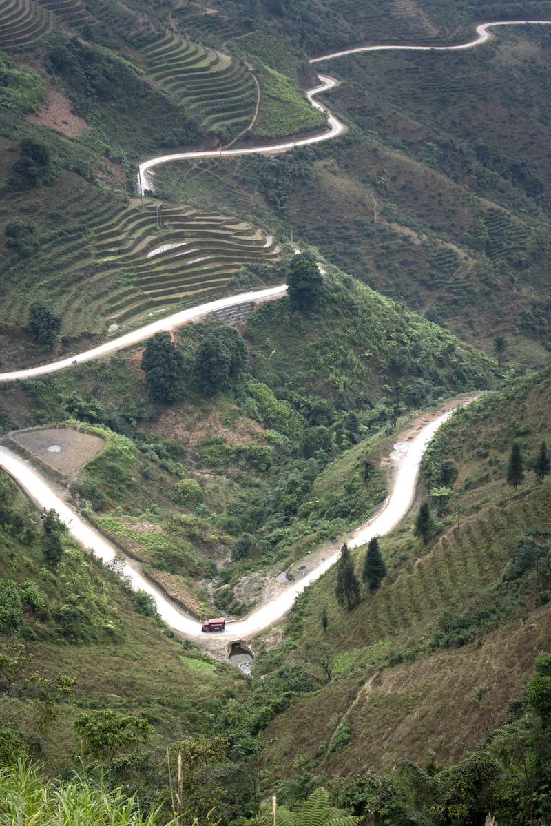 land, nature, country, heaven, fog, landscape, asian, natural, transportation, the countryside, vietnam, travel, field, province, tree, ha giang, sky, village