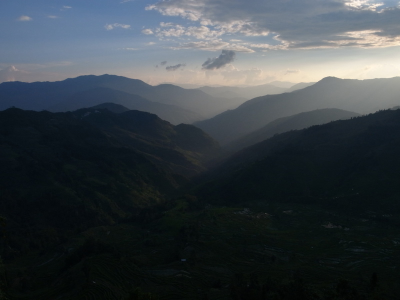 2K, scenics - nature, tranquil scene, Yuanyang, outdoors, mountain range, beauty in nature, environment, Yns, sky, non-urban scene, valley, travel, Sunset