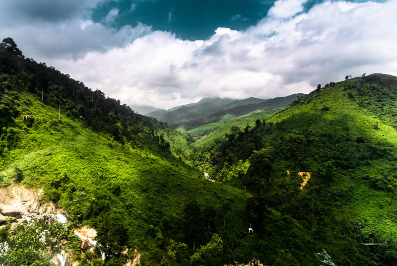 green, grass, idyllic, mountains, tree, plant, clouds, blue, environment, mountain peak, scenics - nature, sky, vietnam, 5K, distance, growth, high, bà nà hills