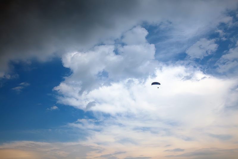 adventure, unrecognizable person, nature, fleecy, white, photo, open, transportation, paragliding, scenics - nature, lots, environment, sunlight, 5K, day