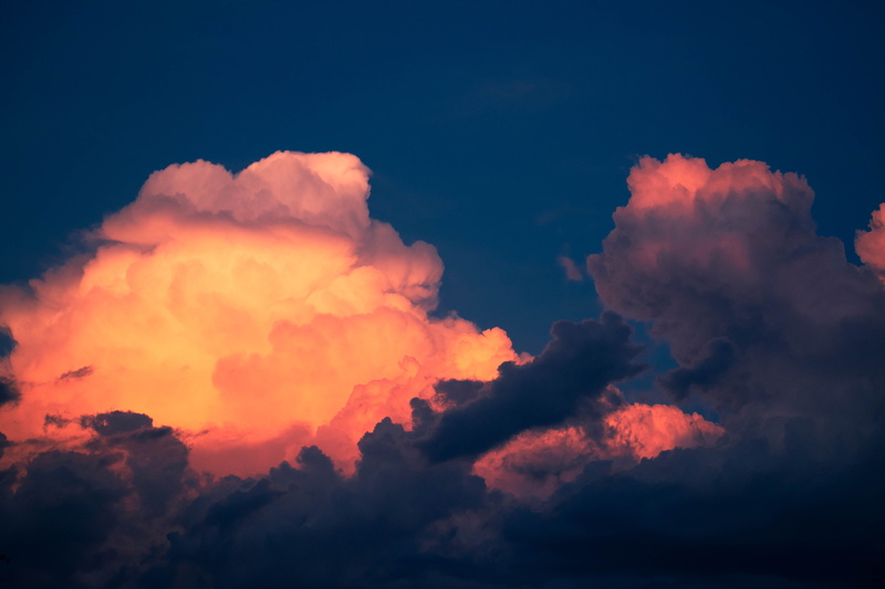 yellow, landscape, bright, orange Color, cloudscape, stratosphere, blue cloud, red, blue sky, cloud - Sky, season, beauty In Nature, abstract