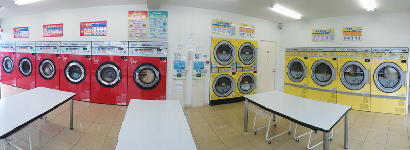self, business, washing machine, customer, machinery, technology, yasuura, household equipment, in a row, yellow, variation, shopping, retail, flooring