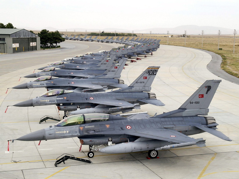 1080P, The Turkish air force, Parking, Fighter, F-16, F-16 Fighting Falcon