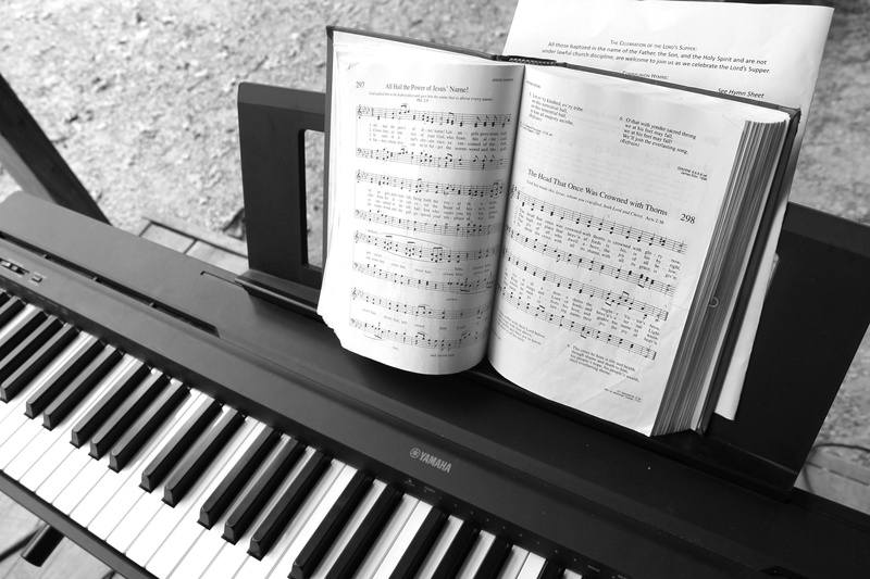 4K, piano, musical equipment, hymnal, sheet, book, musical instrument, publication, indoors, electric piano, musical note, music, skill, paper, high angle view