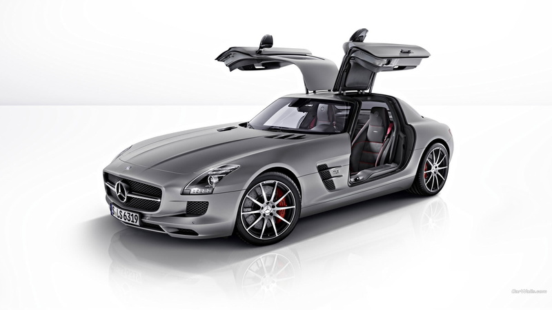 small, retro styled, studio shot, close-up, racecar, toy car, still life, toy, white color, silver colored, Mercedes SLS, mode of transportation, transportation
