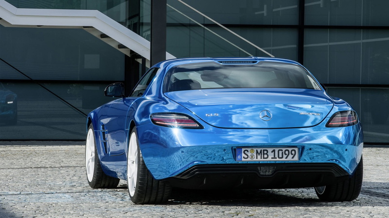 car, 1080P, vehicle, blue cars, Mercedes SLS, Mercedes Benz