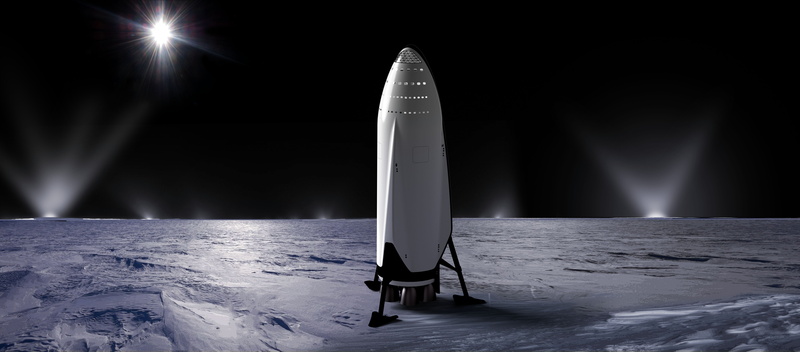 beauty in nature, spacex interplanetary transport system rocket space moon, illuminated, light beam, night, water, 5K, winter, frozen, sky, ice, snow