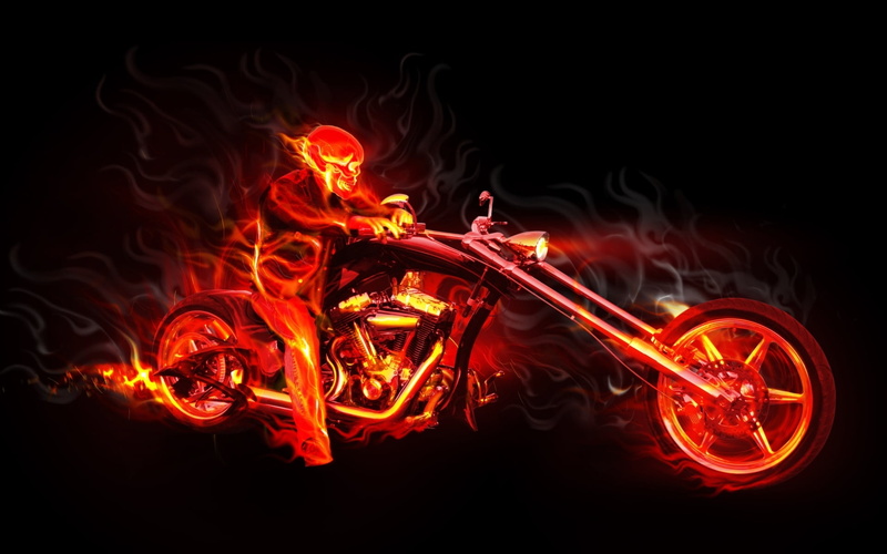 nature, night, chopper, heat - temperature, indoors, flame, no people, close-up, motion, red, ghost rider, rider, riding, person, beautiful art