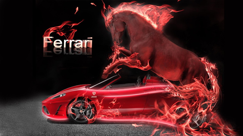 car, cars, 1080P, creative, red, fiery, blaze, ferrari