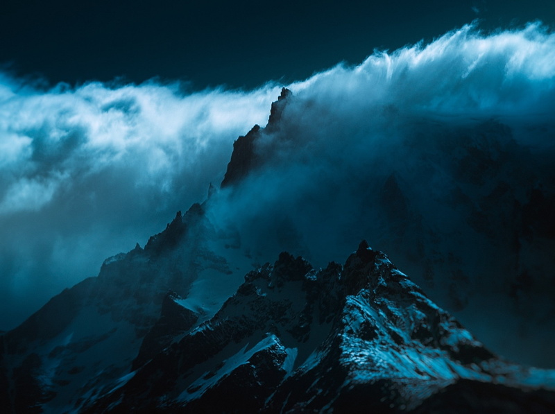 Torres del Paine, 1080P, nature, atmosphere, clouds, Chile, blue, wind, mountains, summit, snowy peak, landscape