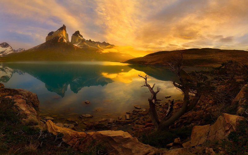 sunset, national, park, patagonia, del, paine, hd, 2K, torres