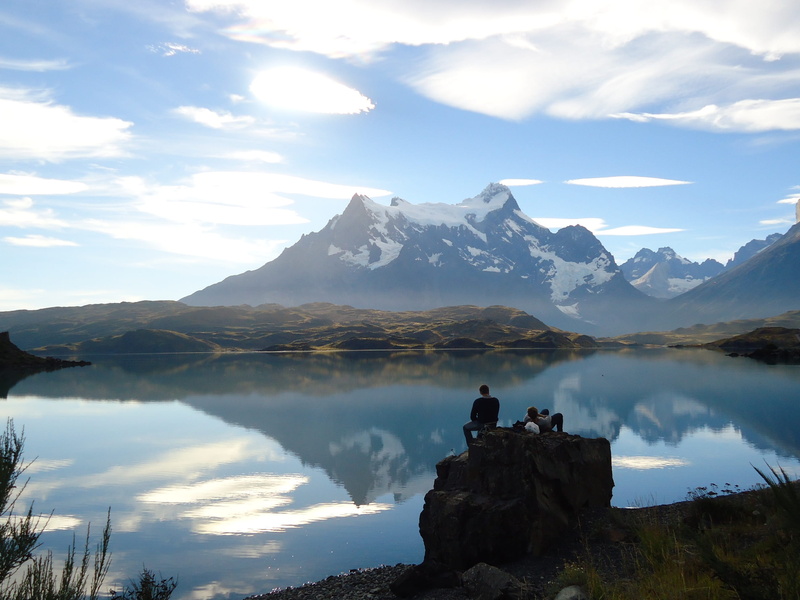 chile, mountain, non-urban scene, scenics - nature, tranquility, beauty in nature, leisure activity, cold temperature, cloud - sky, mountain range, reflection