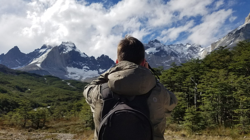 hiking, tranquil scene, tranquility, nature, backpack, mountain range, rear view, leisure activity, non-urban scene, scenics - nature, chile, 4K, outdoors