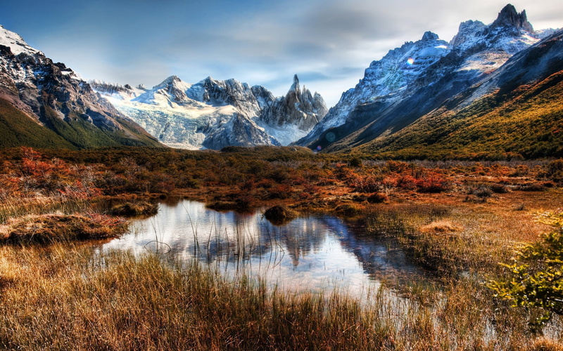 Snow, Patagonia, Chile, Rocks, Water, 2K, Mountains