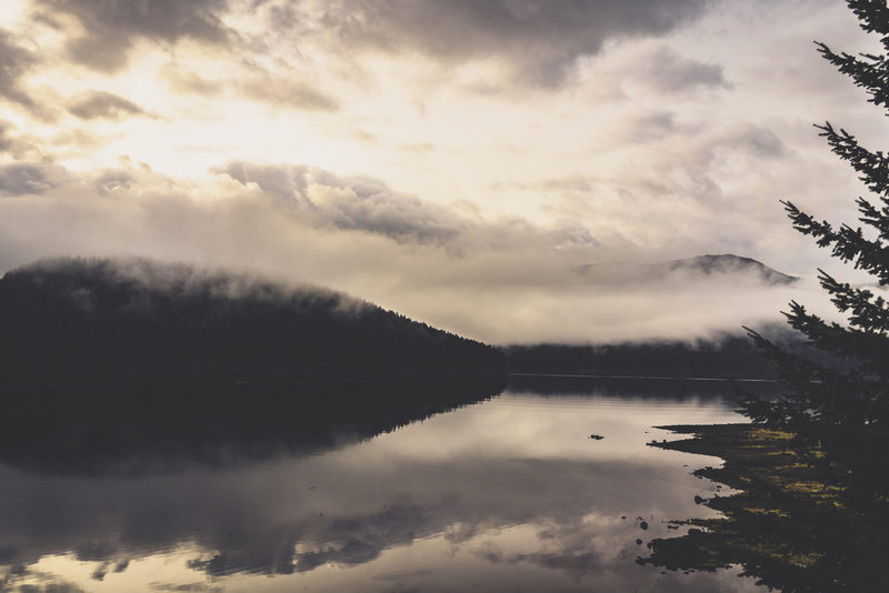 clouds, standing water, tranquility, skies, light, hiking, misty, reflection lake, united states, nature, pnw, water, adventure, outdoors, foggy, reflection