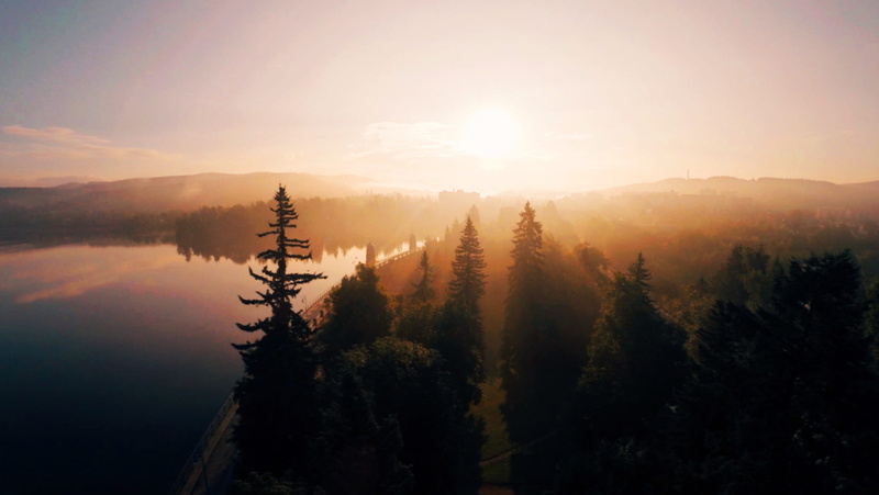 plant, sunbeam, land, trees, scenics - nature, lake, tranquil scene, sun, park, sunrise, nature, 2K, sunshine, czech, forest, sunset, non-urban scene