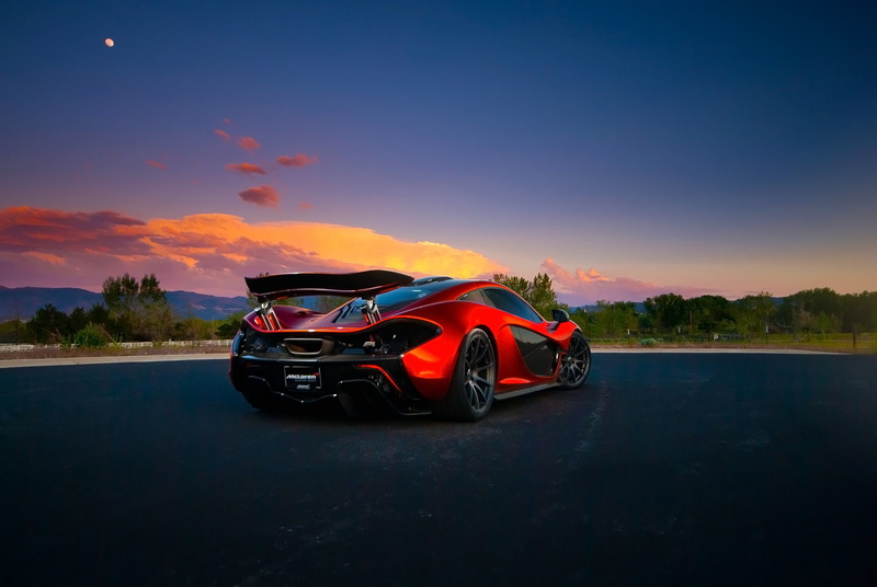 red, road trip, tranquil scene, black, cloud - sky, mode of transportation, car, orange color, land vehicle, scenics - nature, McLaren, p, Valley, Road